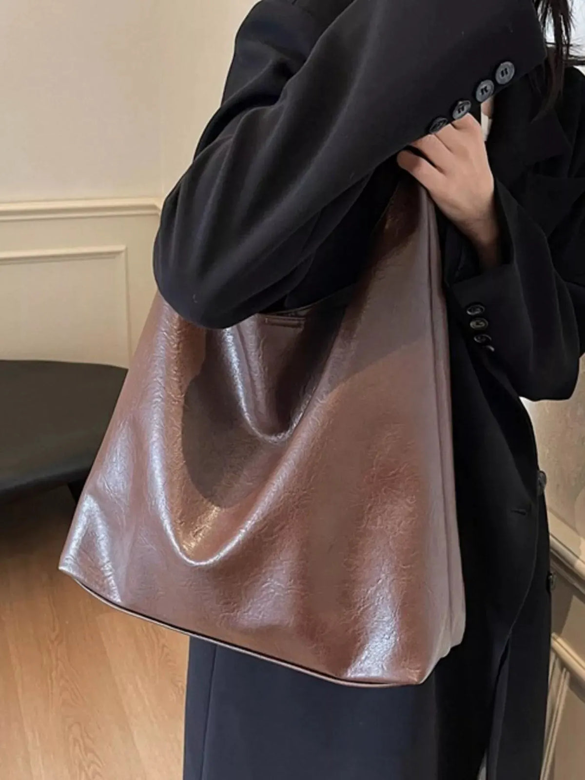PU Leather Tote Bag by Partner Label