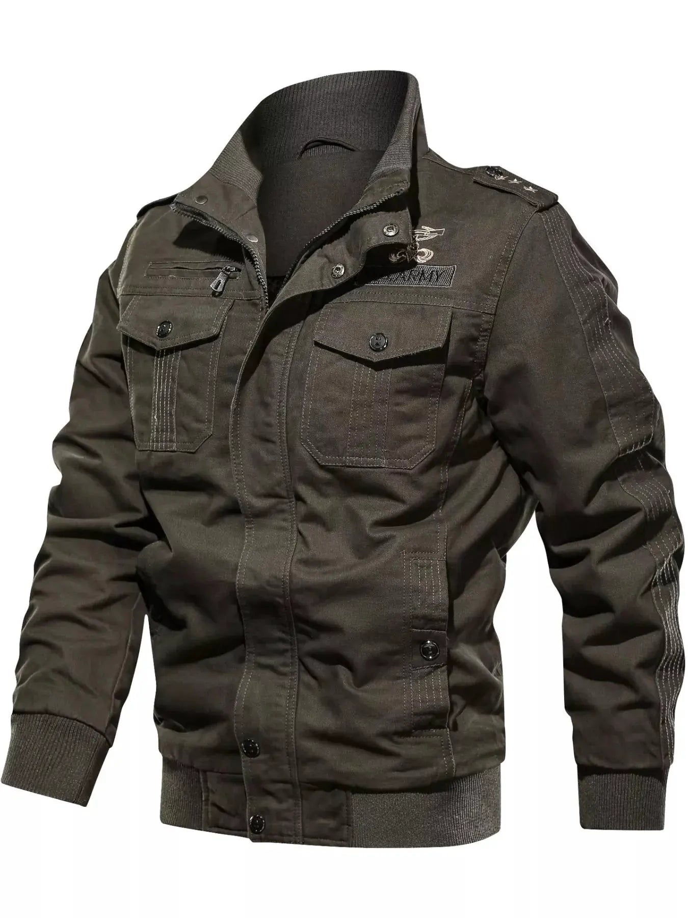 Men's Plus Size Zip Up Lightweight Bomber Jacket by Partner Label