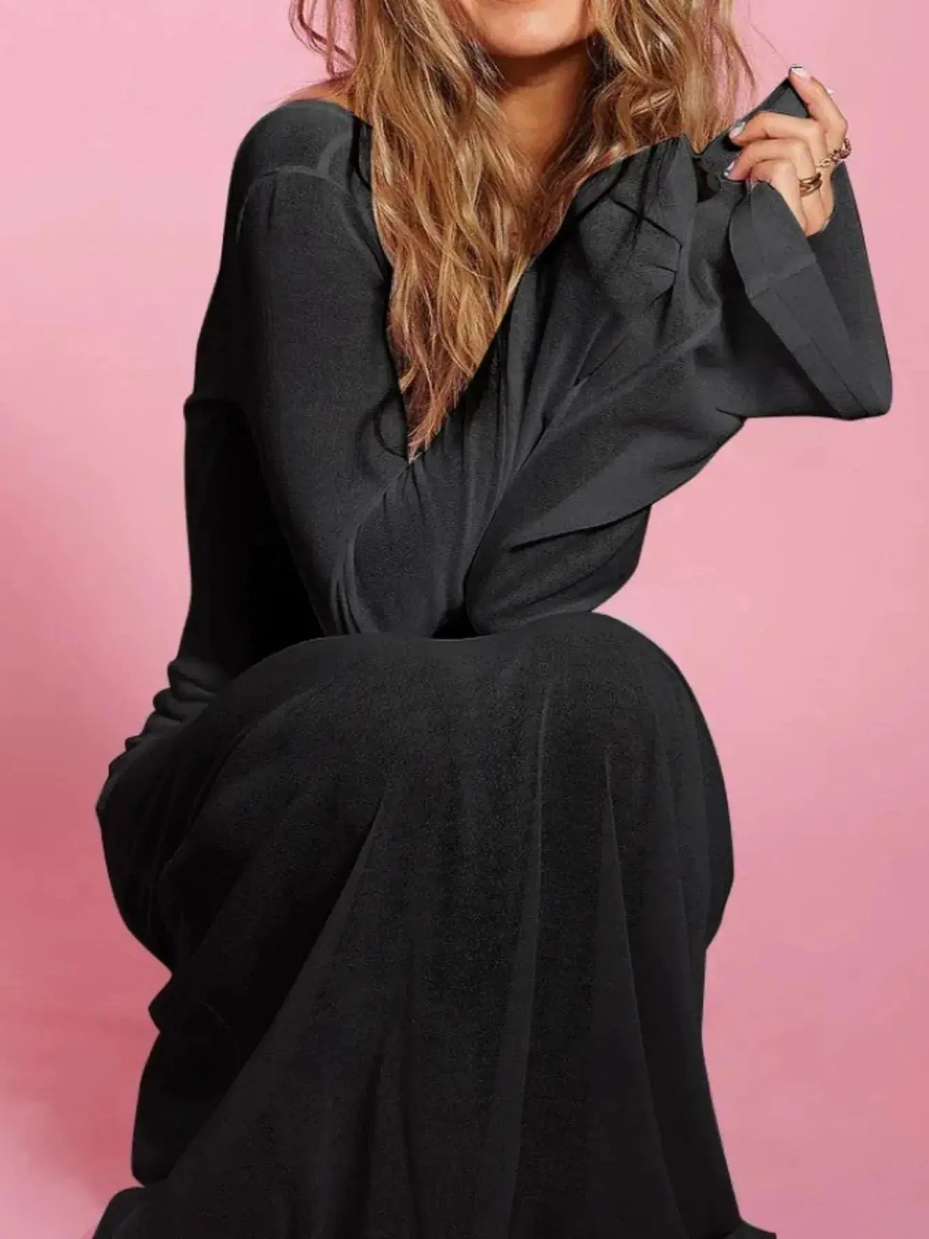 Backless Long Sleeve Maxi Cover-Up by Partner Labels
