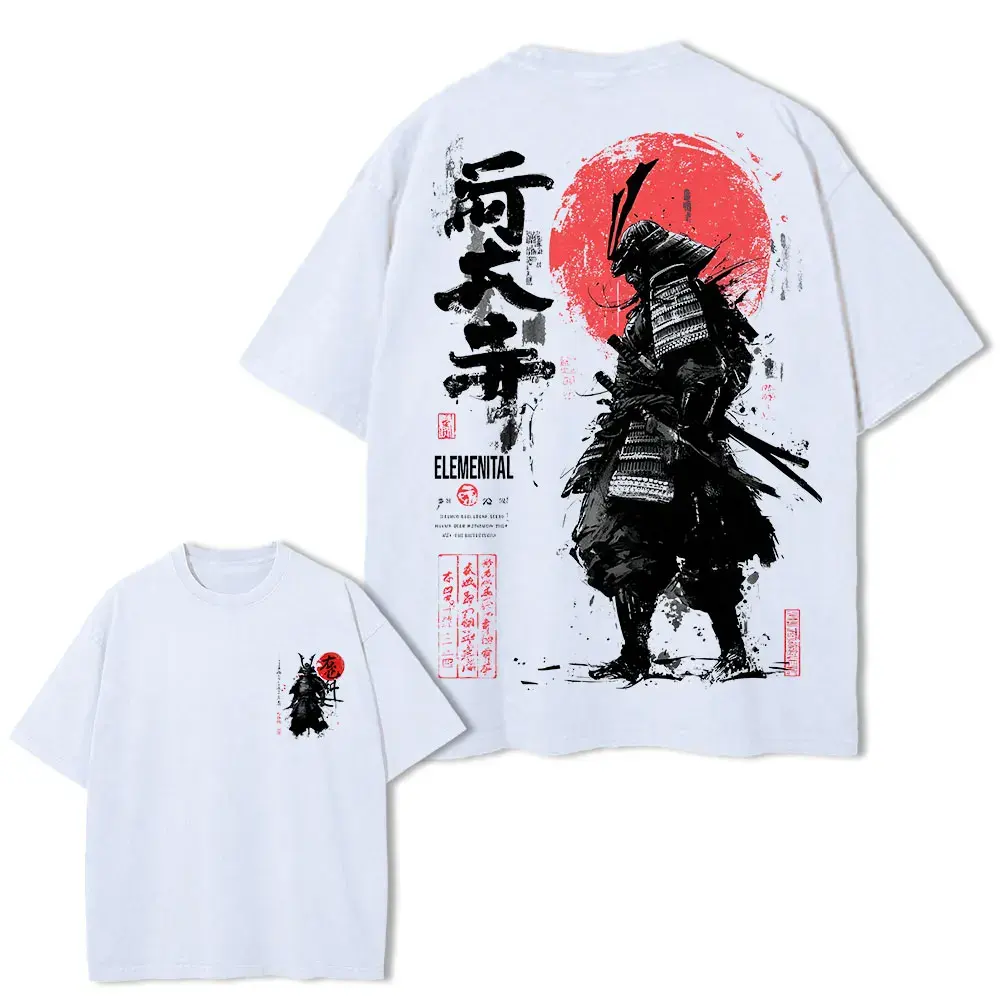 Men's Samurai Spirit T-Shirt, Japanese Style Back Print, Bushido Gift by Vimost Shop