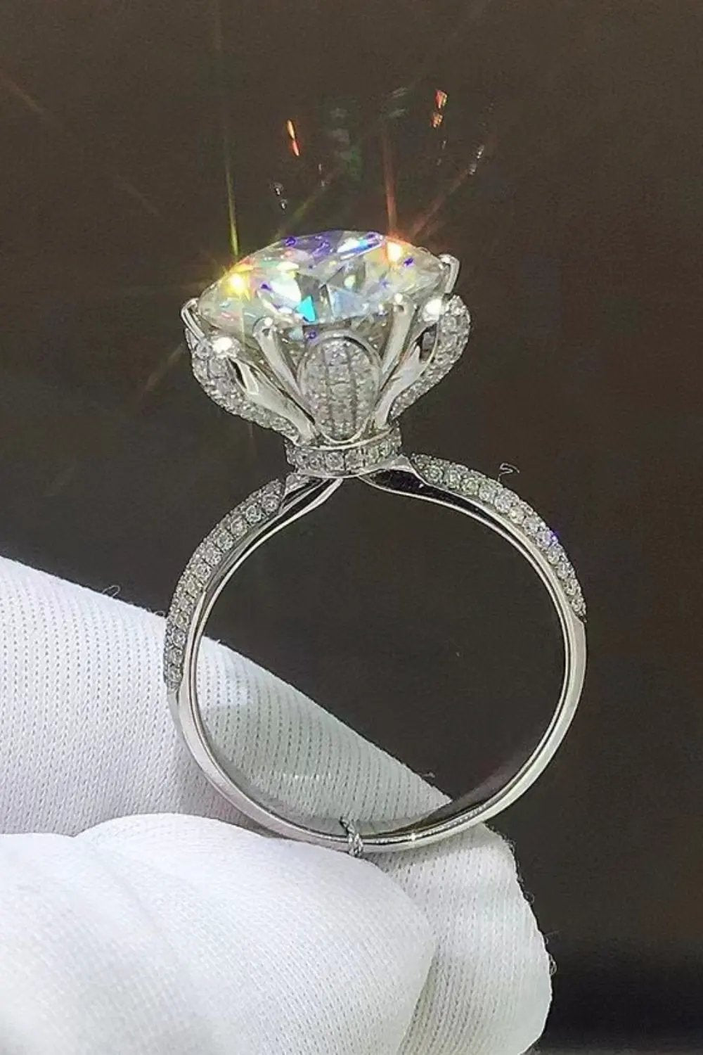 5 Carat Moissanite Side Stone Ring by Partner Label