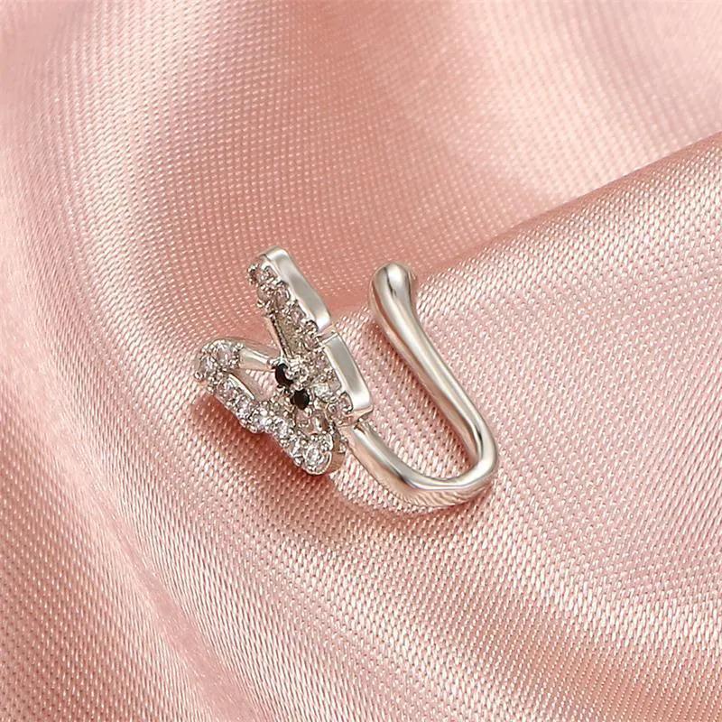 Personalized U-Shaped Diamond-Studded Butterfly European And American Non-Hole Nose Clip by Maiden-Art
