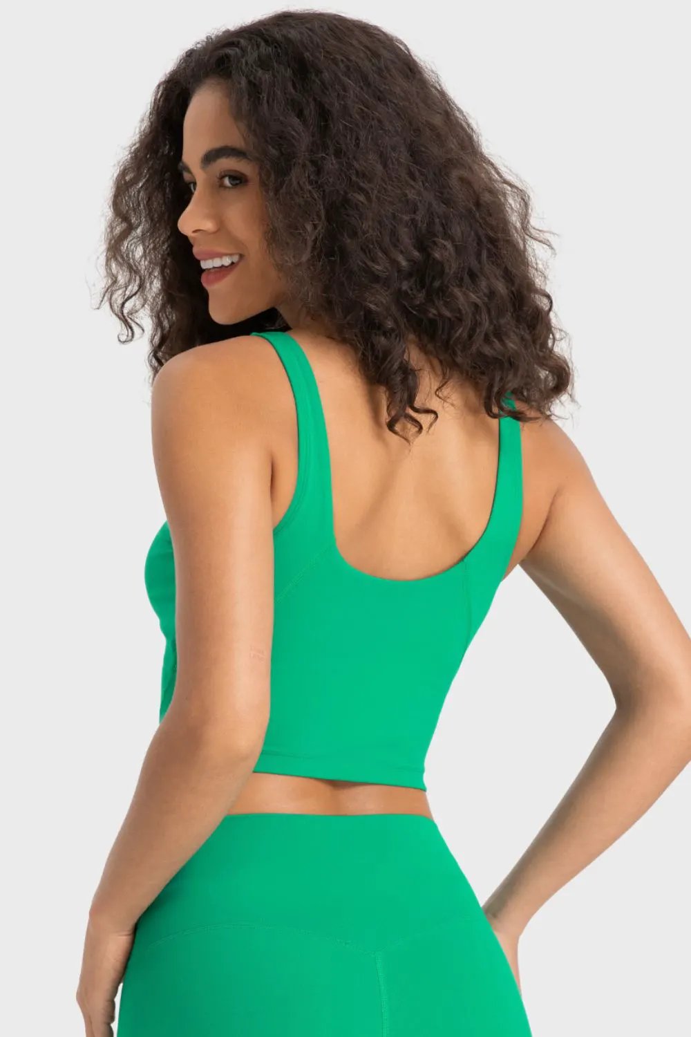 Millennia Deep V-Neck Crop Sports Bra by Millennia