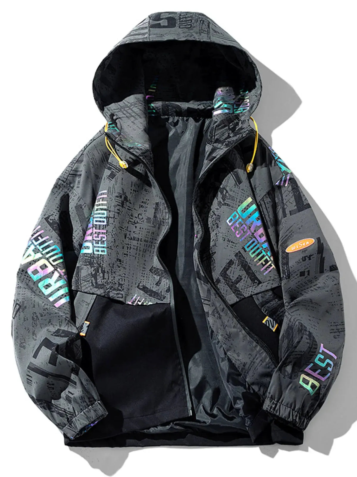 Men's Plus Size Zip Up Hooded Outerwear by Trendsi