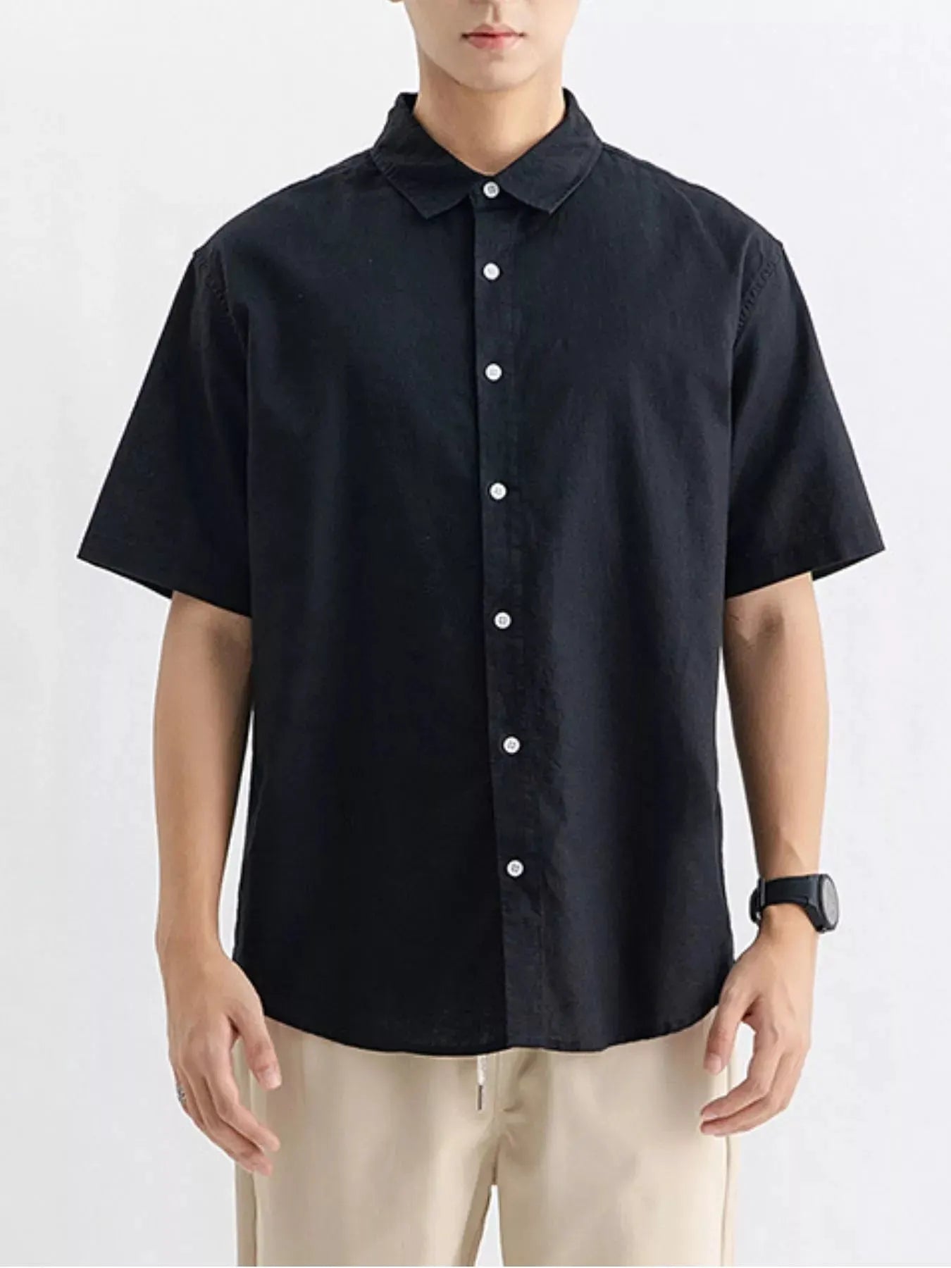 Men's Plus Size Casual Button Up Shirt by Trendsi