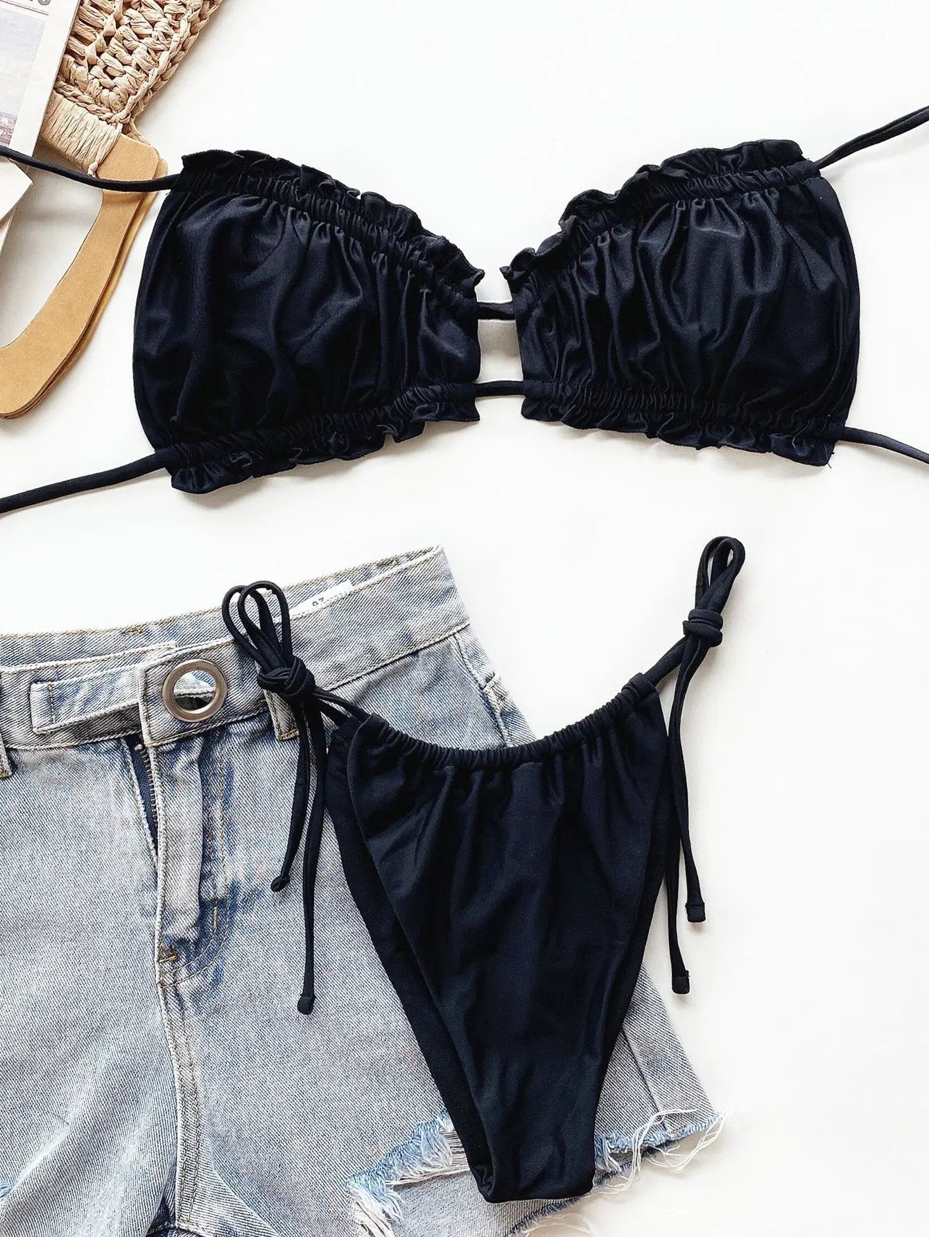 Frill Trill Halter Neck Bikini Set by Partner Label