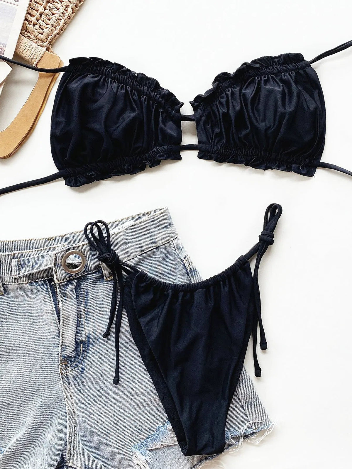 Frill Trill Halter Neck Bikini Set by Partner Label