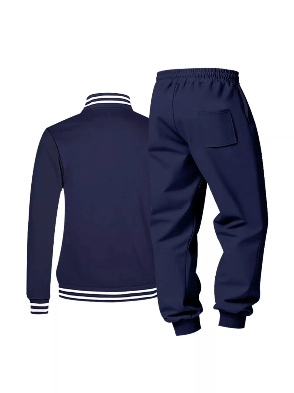 Men's Full Size Striped Snap Down Top and Pants Set Plus Size by Trendsi