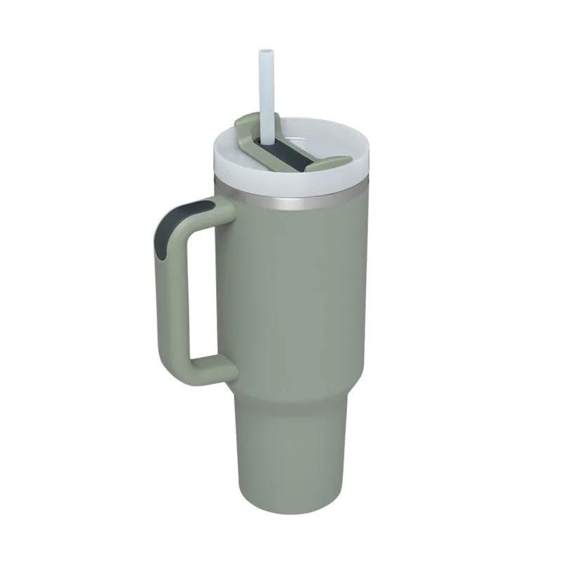 40 Oz Tumbler With Handle Straw Insulated, Stainless Steel Spill Proof Vacuum Coffee Cup Tumbler With Lid Tapered Mug Gifts For Valentine Lover Suitable For Car Gym Office Travel by Maiden-Art