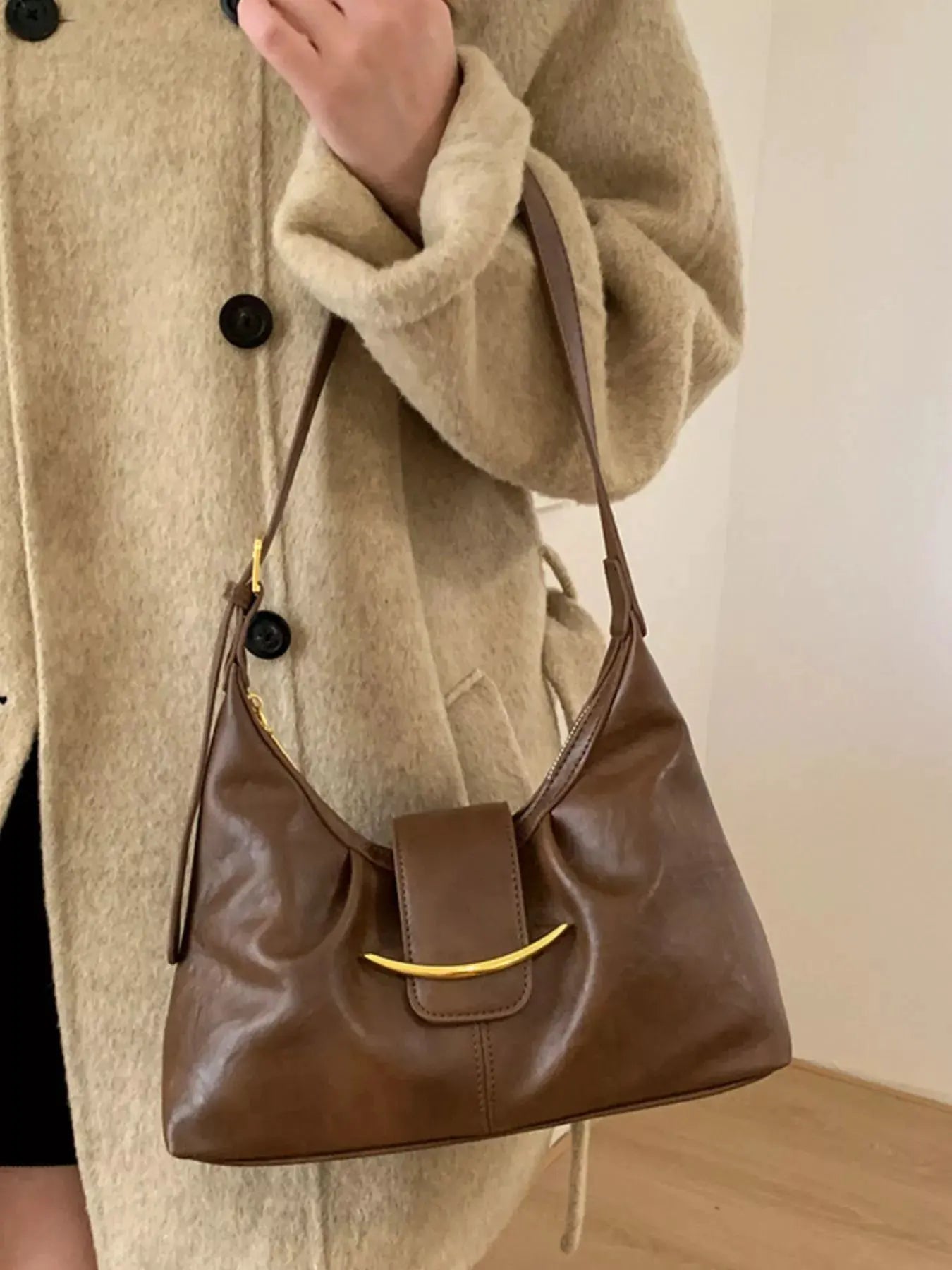 Buckle Adjustable Strap Crossbody Bag by Partner Label