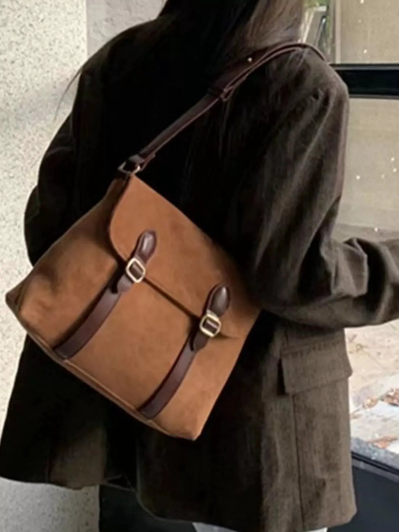 Double Buckle Crossbody Bag by Partner Label