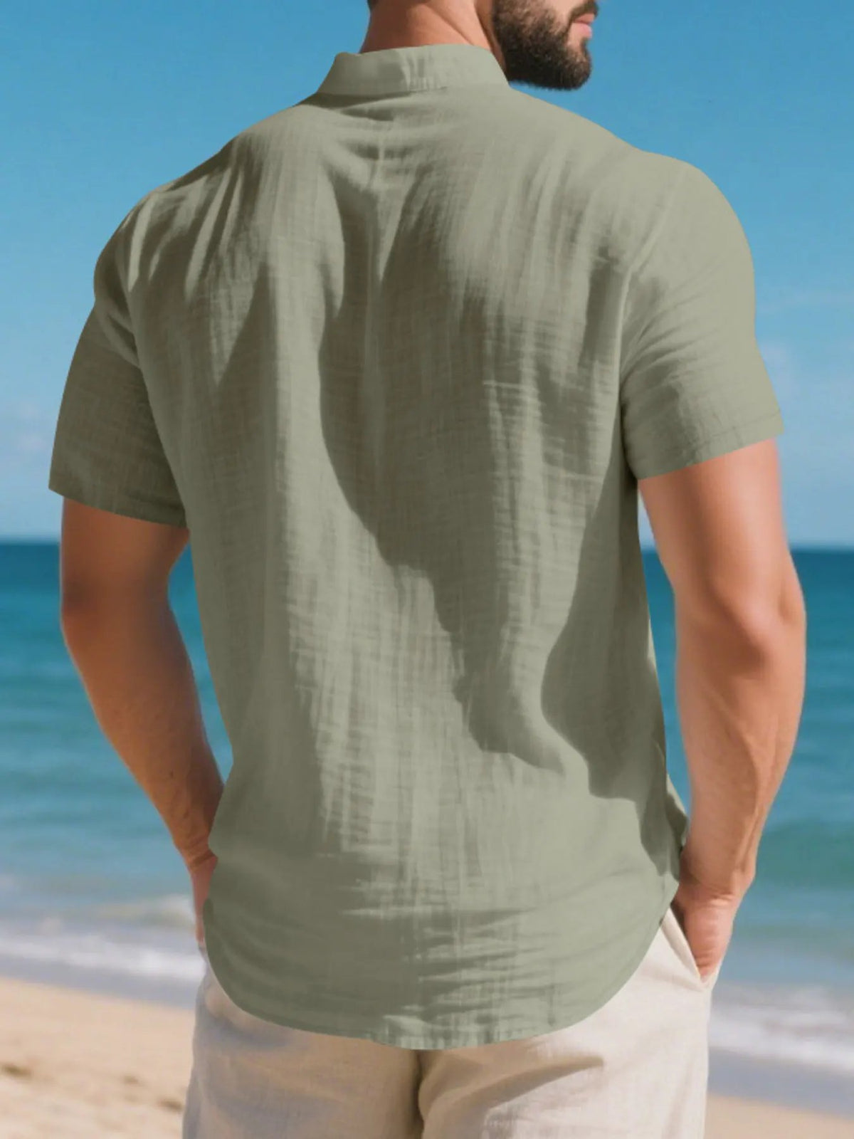 Men's Full Size Casual Short Sleeve Shirt Plus Size by Trendsi
