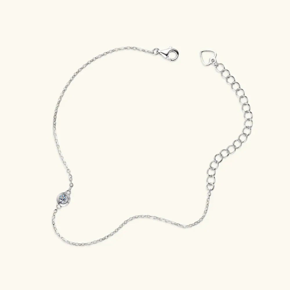 Inlaid Moissanite 925 Sterling Silver Bracelet by Partner Label