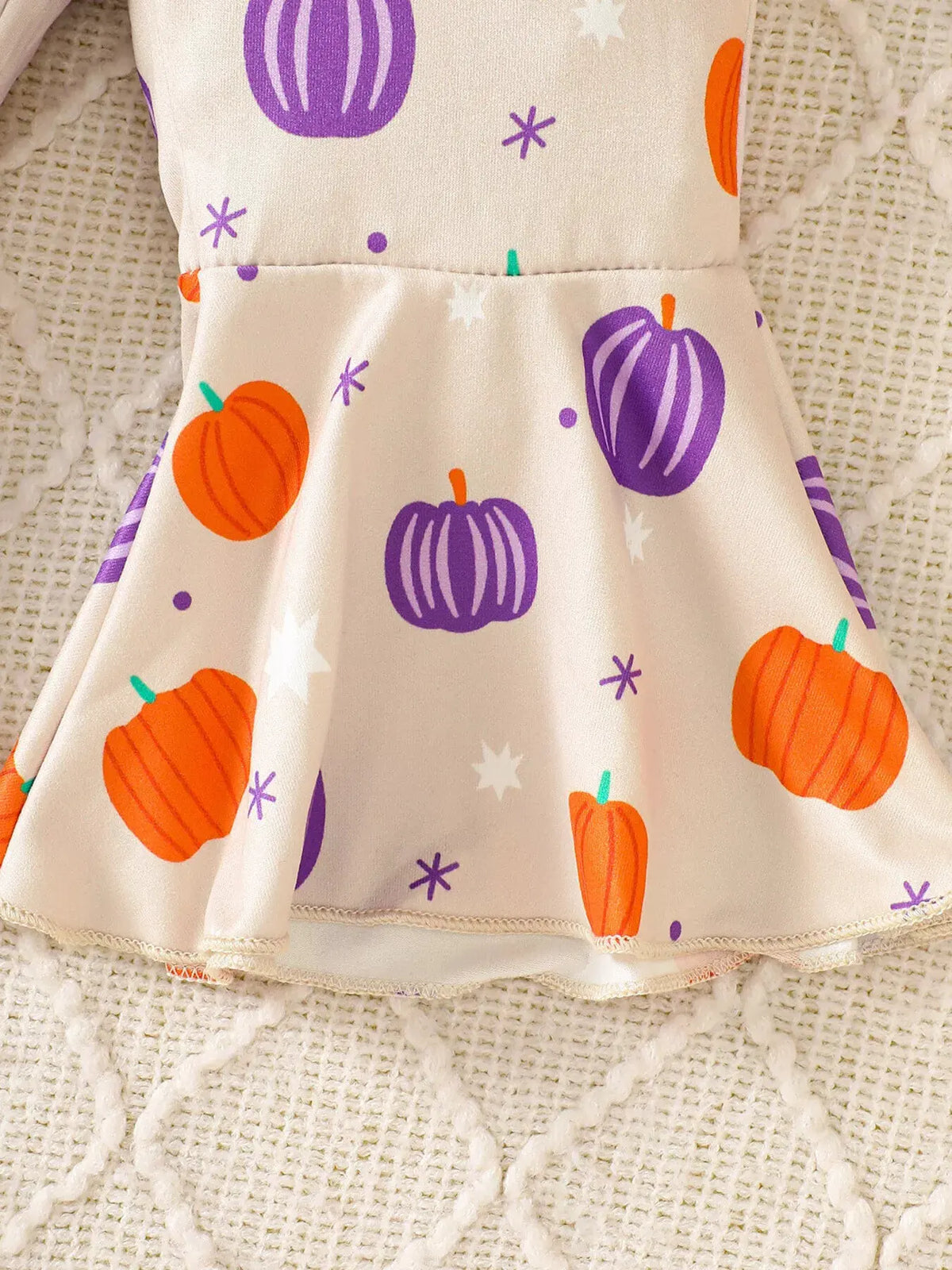 Children's Halloween Pumpkin Print Bell-Bottom Jumpsuit by Trendsi