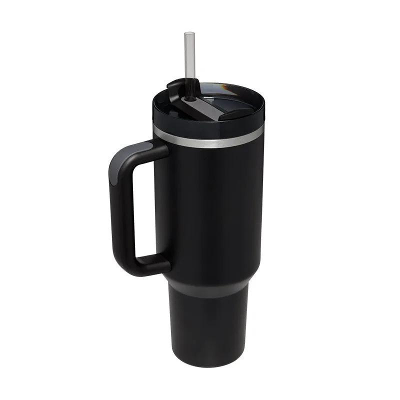 40 Oz Tumbler With Handle Straw Insulated, Stainless Steel Spill Proof Vacuum Coffee Cup Tumbler With Lid Tapered Mug Gifts For Valentine Lover Suitable For Car Gym Office Travel by Maiden-Art
