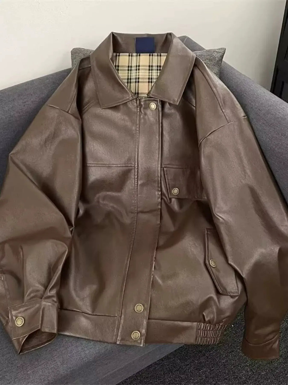 Men's Reversible Zip Up Jacket by Trendsi