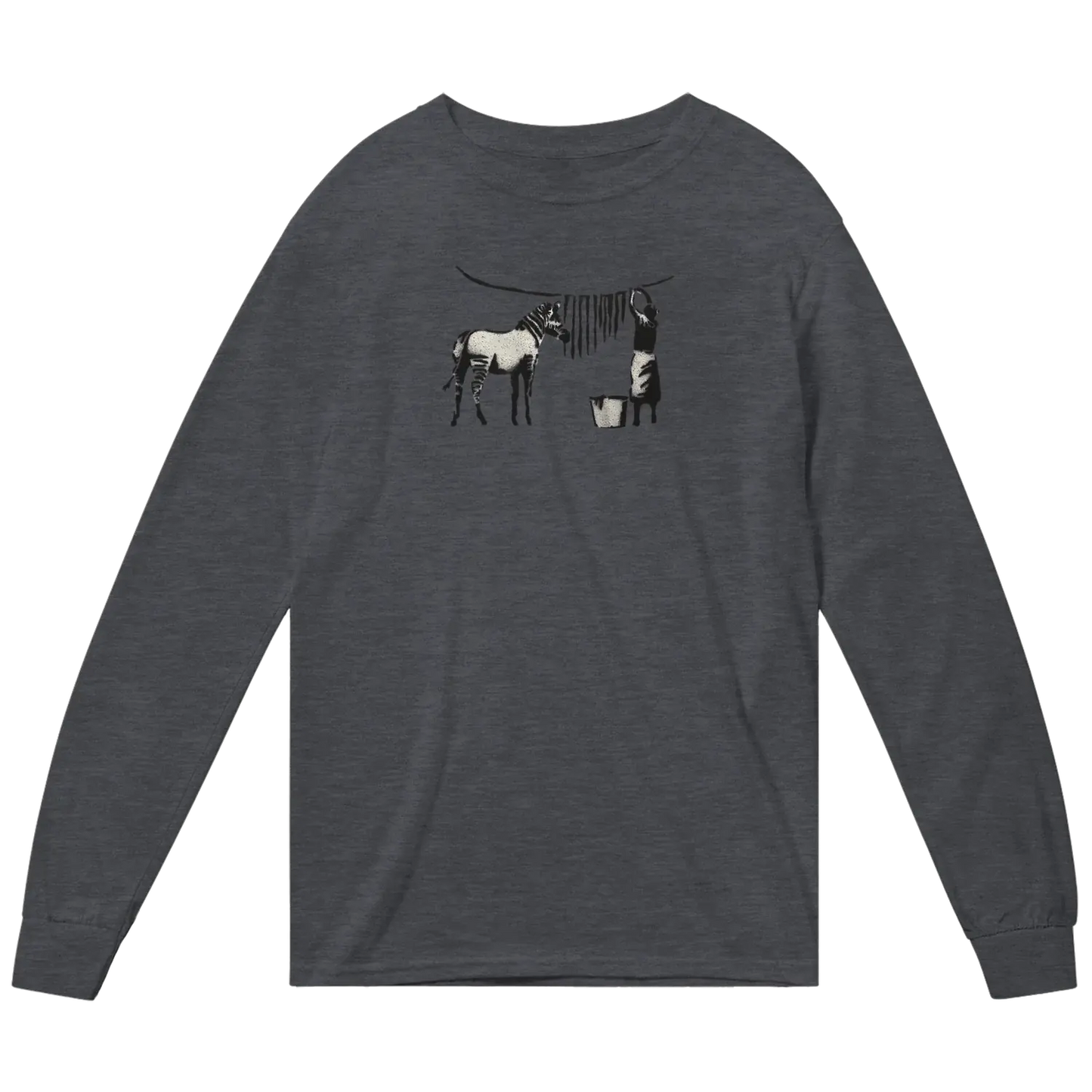 Banksy Zebra Stripes Artwork Long Sleeve Shirt by Art-O-Rama Shop