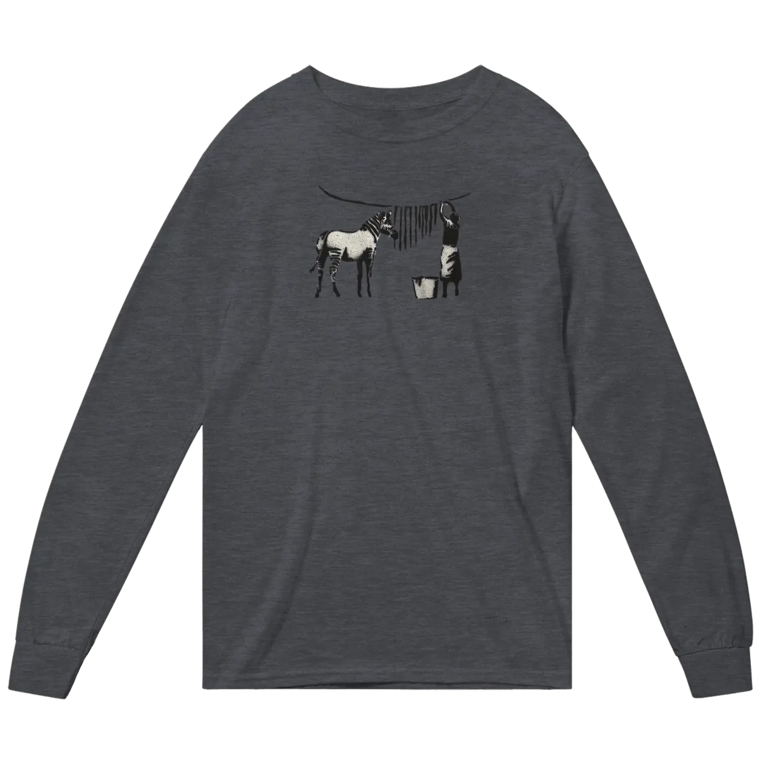Banksy Zebra Stripes Artwork Long Sleeve Shirt by Art-O-Rama Shop