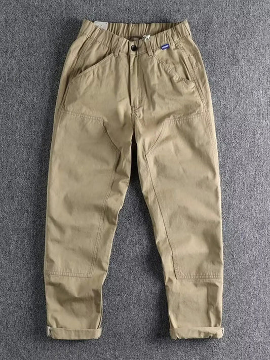 Men's Plus Size Casual Elastic Waist Cargo Pants by Partner Label