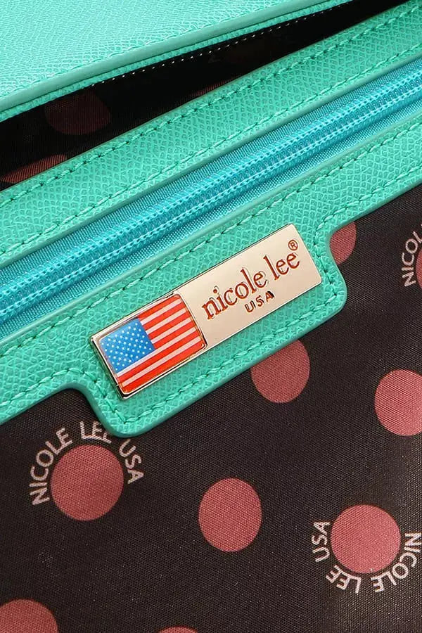 Nicole Lee USA Monogram Pattern Handbag with Rhinestones Decor by Nicole Lee USA