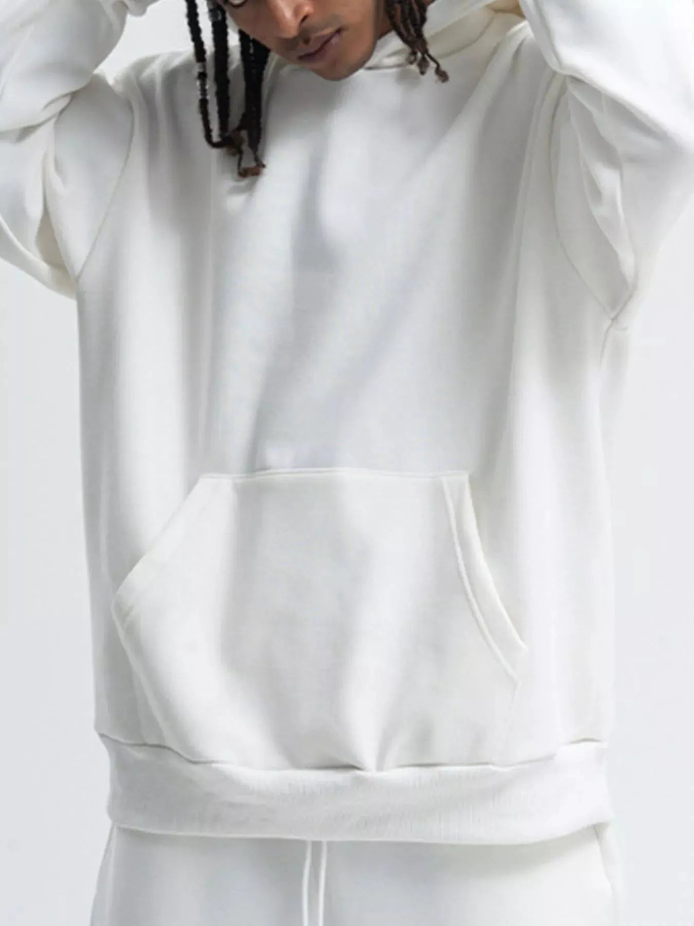 Men's Kangaroo Pocket Long Sleeve Hoodie by Trendsi