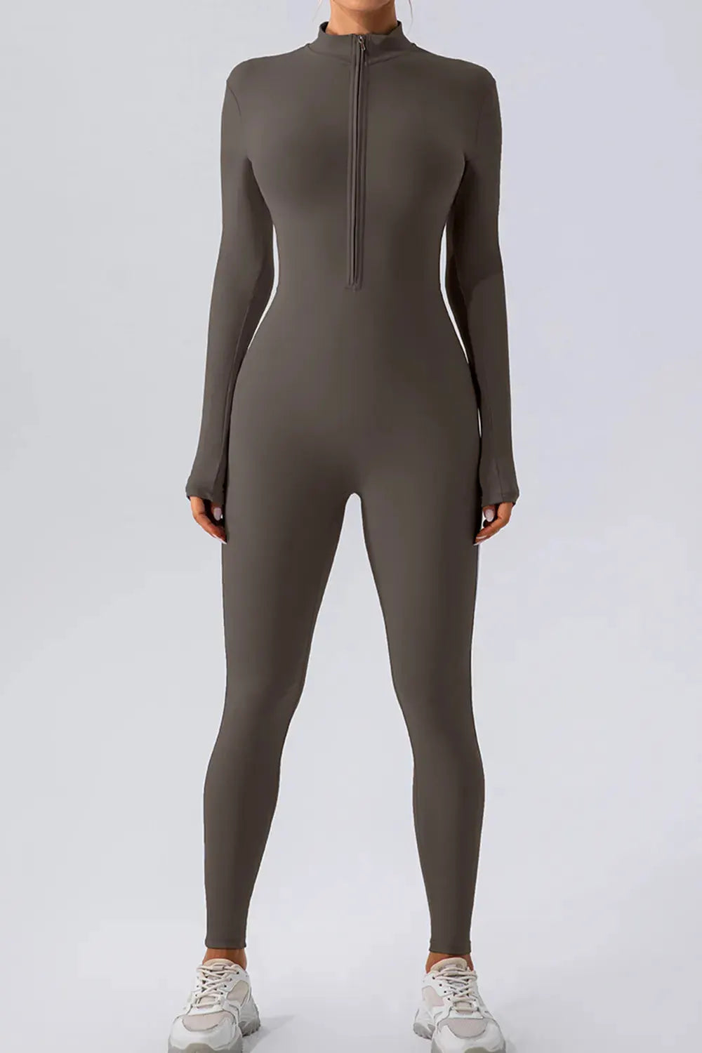 Half Zip Mock Neck Active Jumpsuit by Partner Label