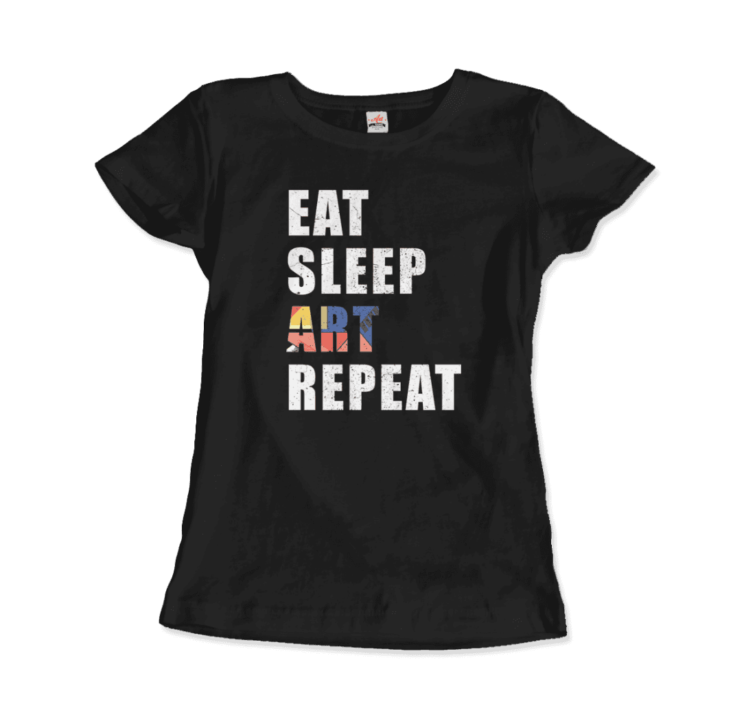 Eat, Sleep, art, Repeat Distressed Design t-shirt by Art-O-Rama Shop