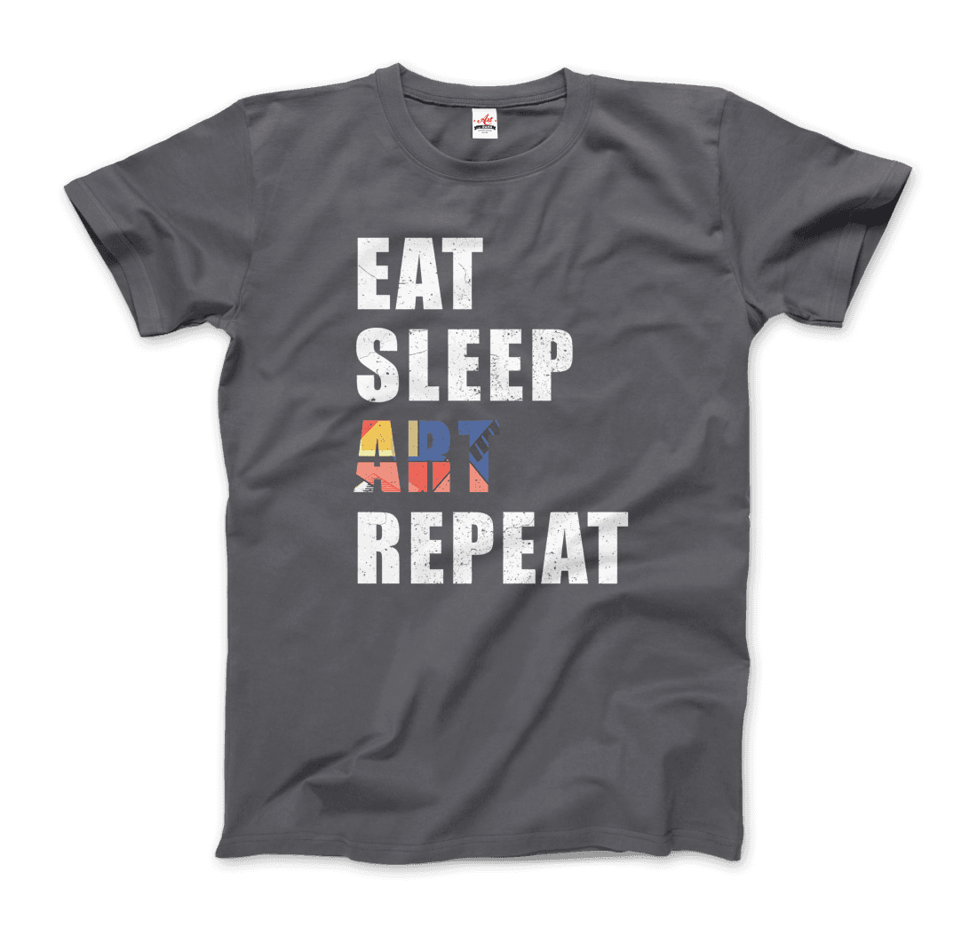 Eat, Sleep, art, Repeat Distressed Design t-shirt by Art-O-Rama Shop