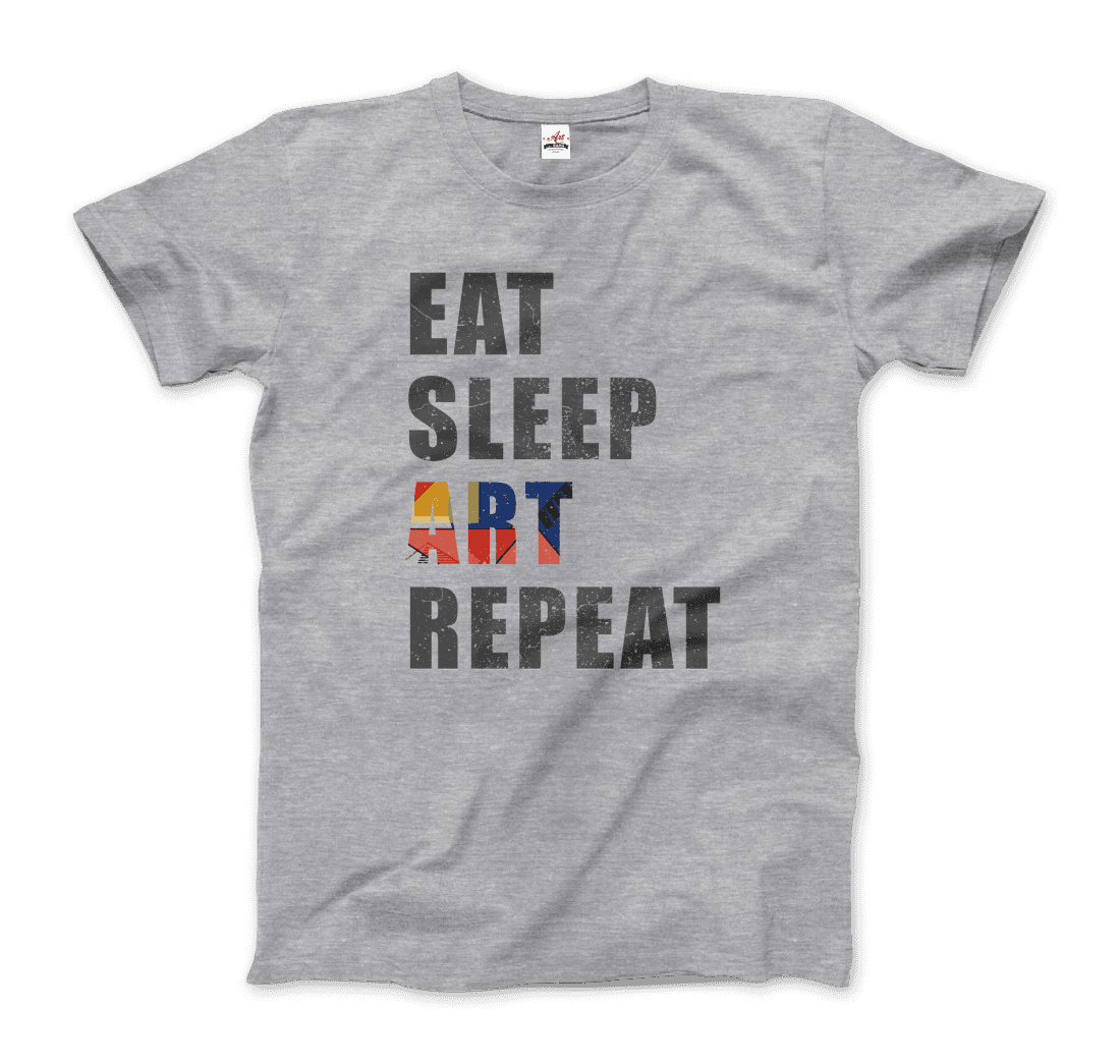 Eat, Sleep, art, Repeat Distressed Design t-shirt by Art-O-Rama Shop