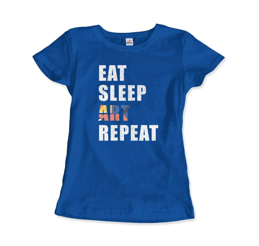 Eat, Sleep, art, Repeat Distressed Design t-shirt by Art-O-Rama Shop