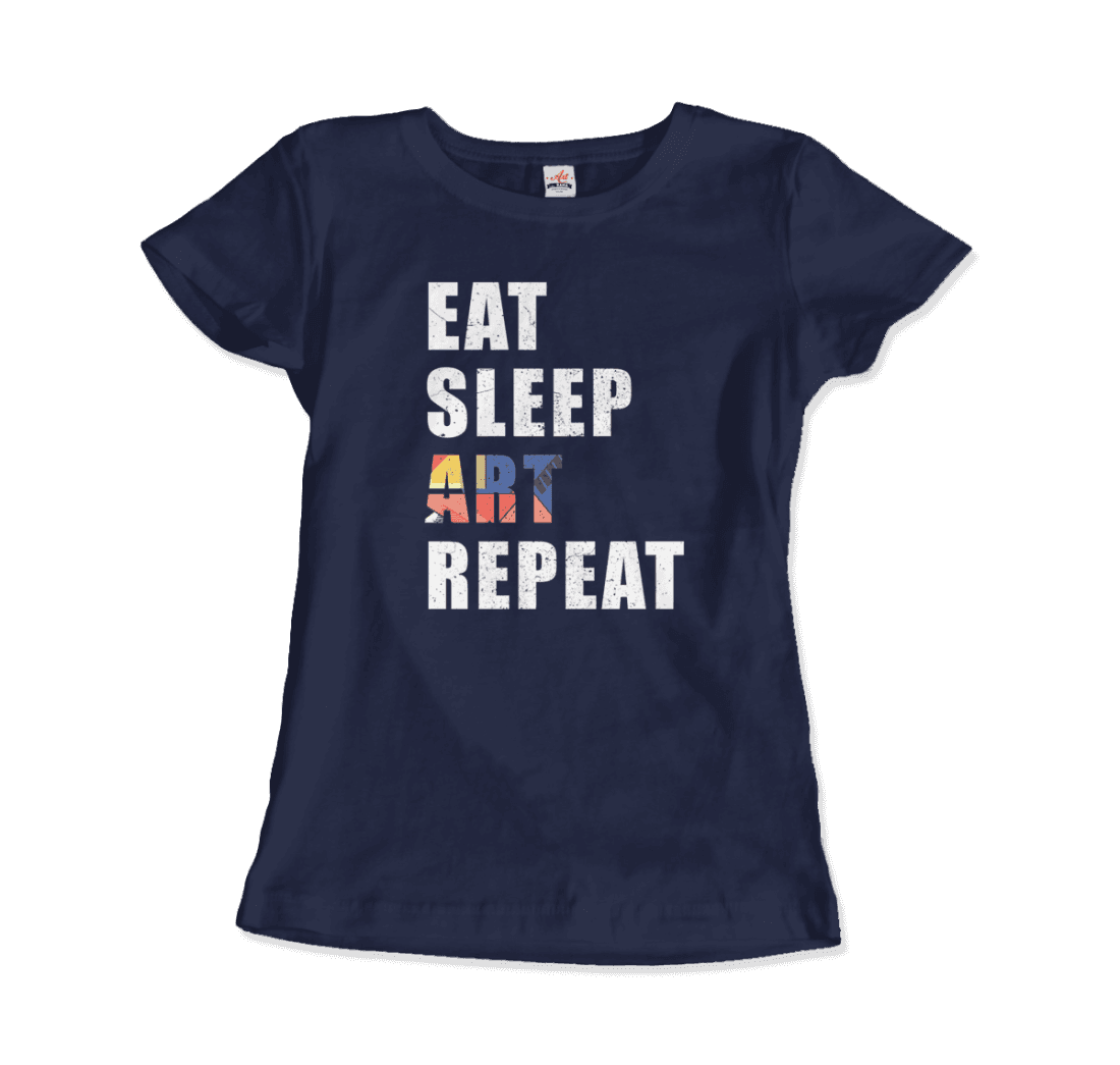 Eat, Sleep, art, Repeat Distressed Design t-shirt by Art-O-Rama Shop