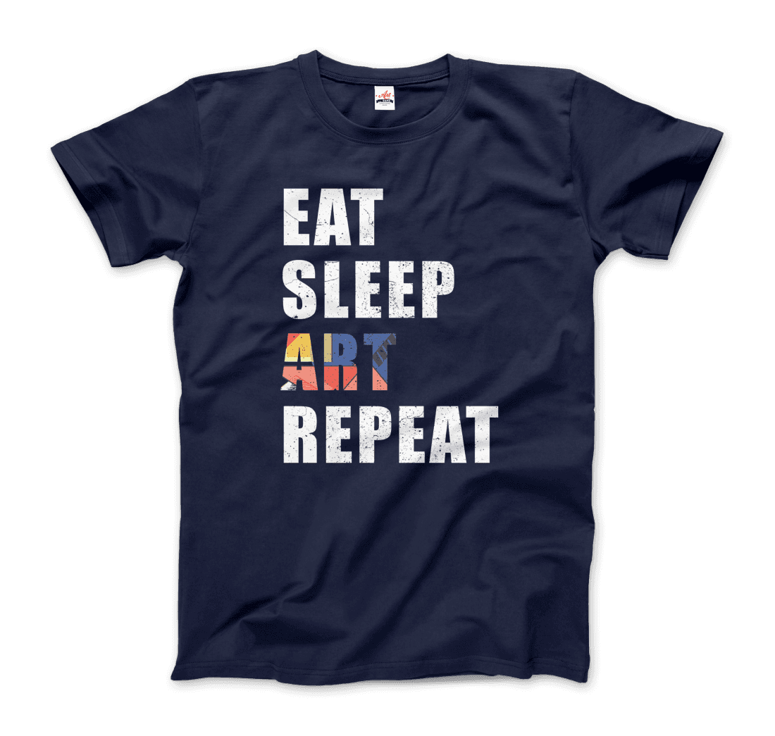 Eat, Sleep, art, Repeat Distressed Design t-shirt by Art-O-Rama Shop