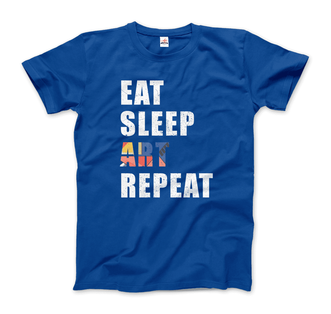 Eat, Sleep, art, Repeat Distressed Design t-shirt by Art-O-Rama Shop