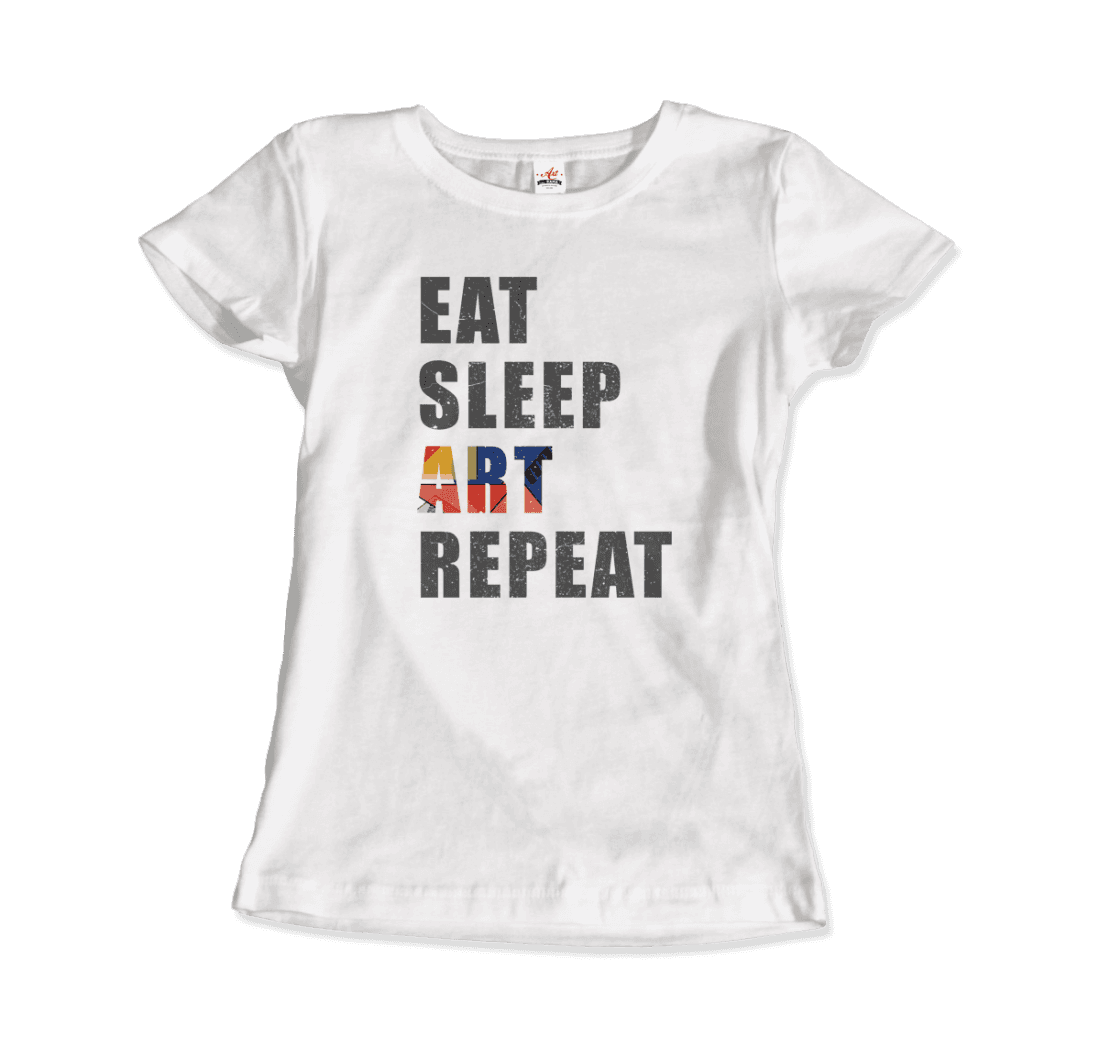 Eat, Sleep, art, Repeat Distressed Design t-shirt by Art-O-Rama Shop