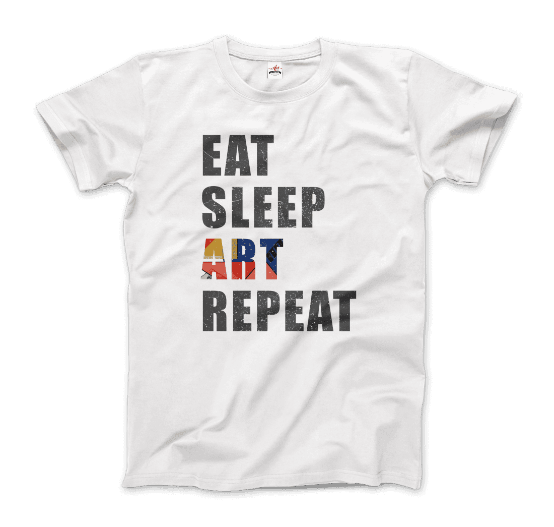 Eat, Sleep, art, Repeat Distressed Design t-shirt by Art-O-Rama Shop