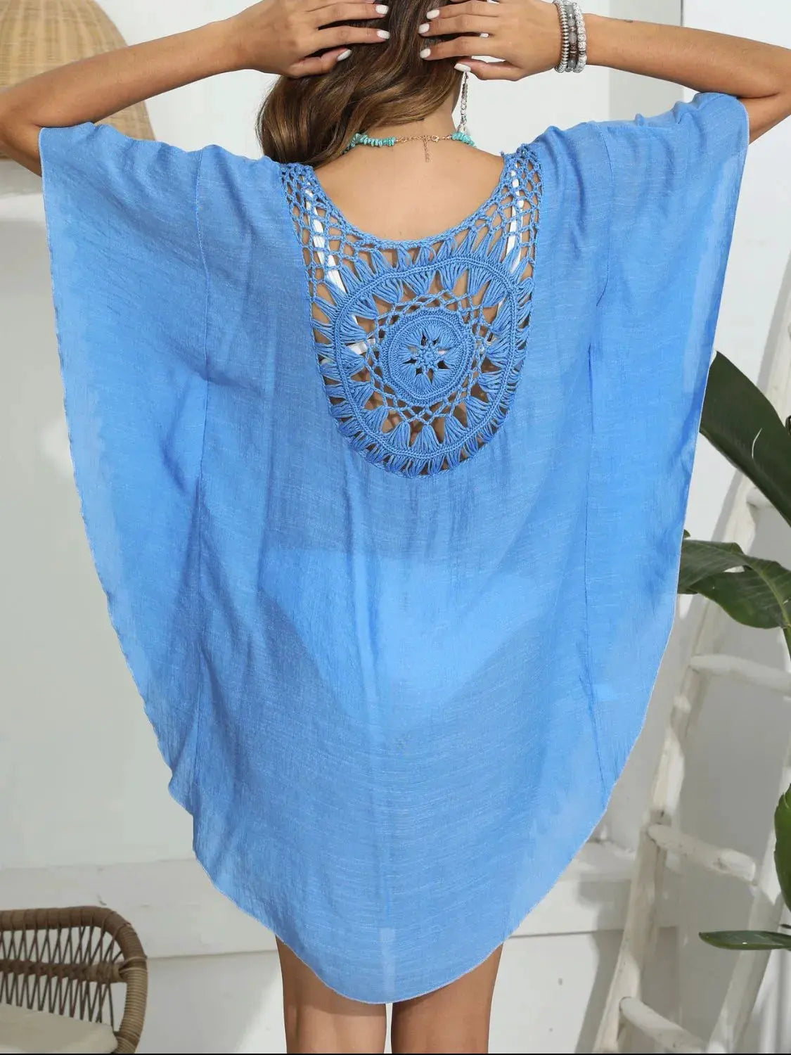 Tassel Crochet Round Neck Cover-Up by Partner Labels