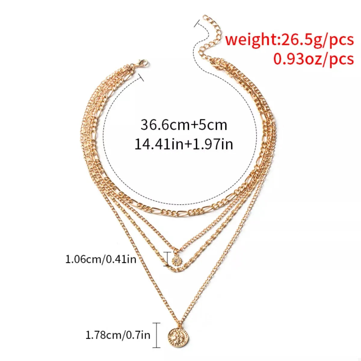 Four Layered Pendant Necklace by Partner Label