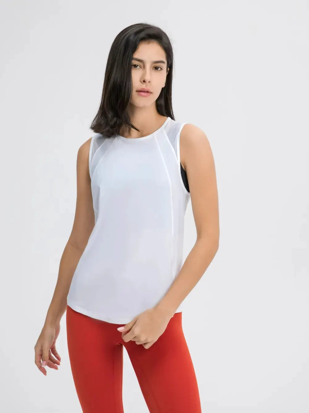 Millennia Cutout Back Round Neck Active Tank by Millennia