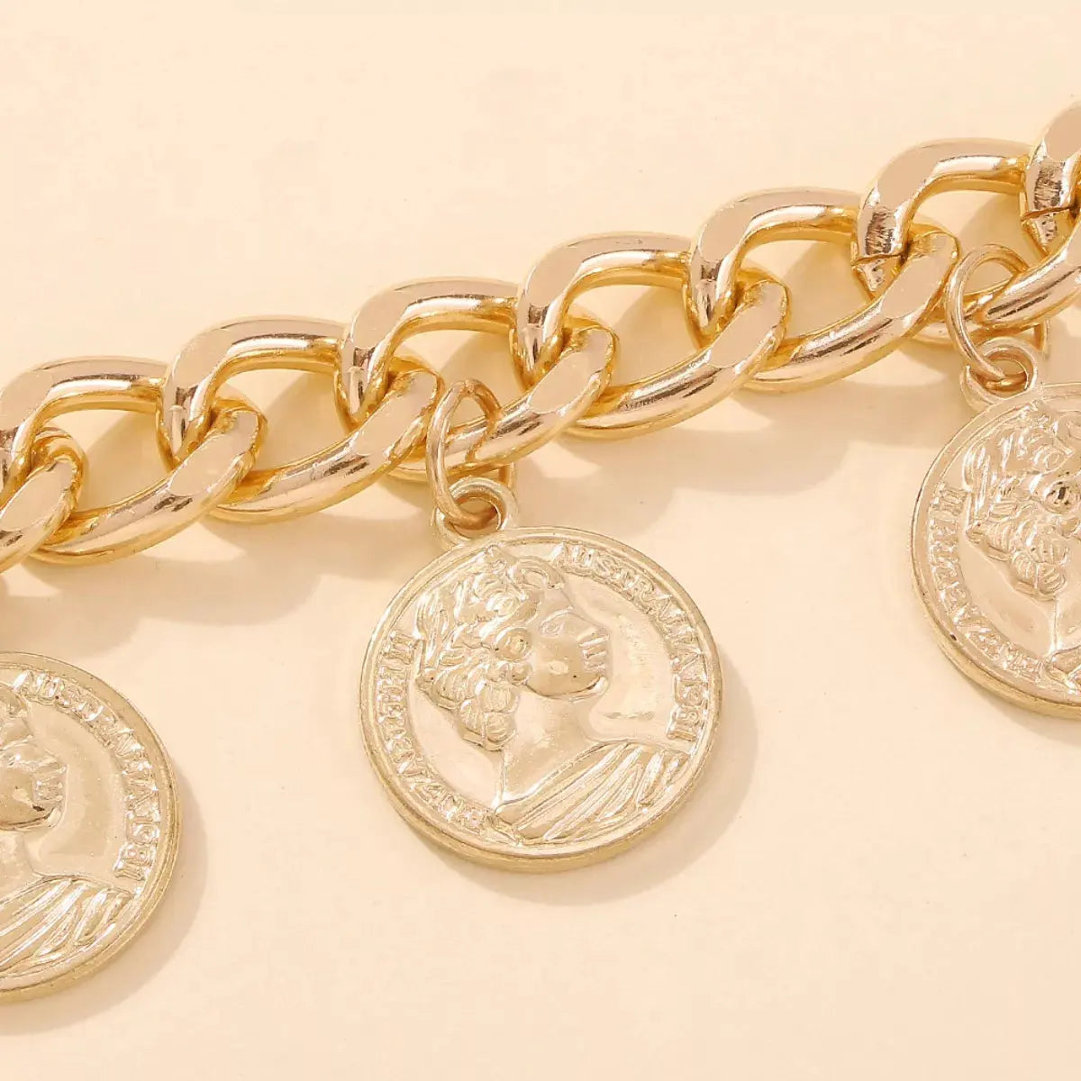 18K Gold-Plated Coin Charm Bracelet by Partner Label