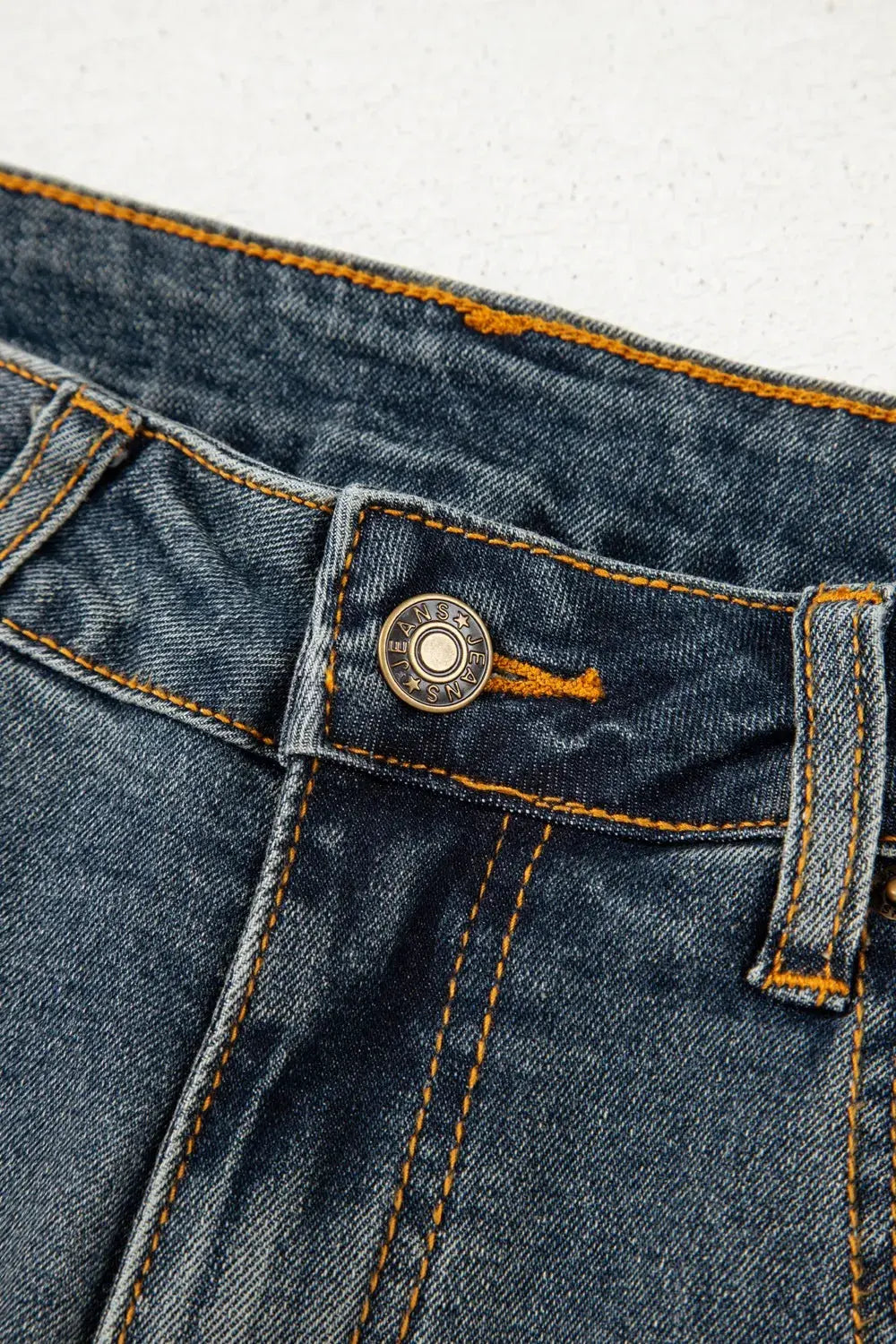 Exposed Stitching Loose Straight High Waist Jeans by Partner Label