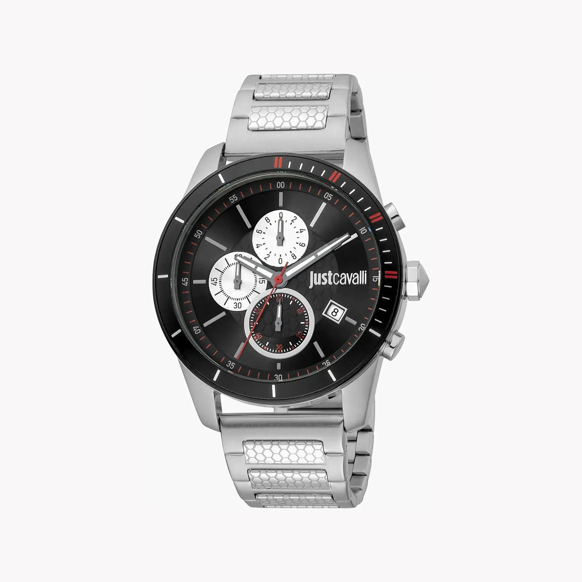 Just Cavalli Men's Silver Watch, Black Dial | Jc1g166m0075 by JUST CAVALLI
