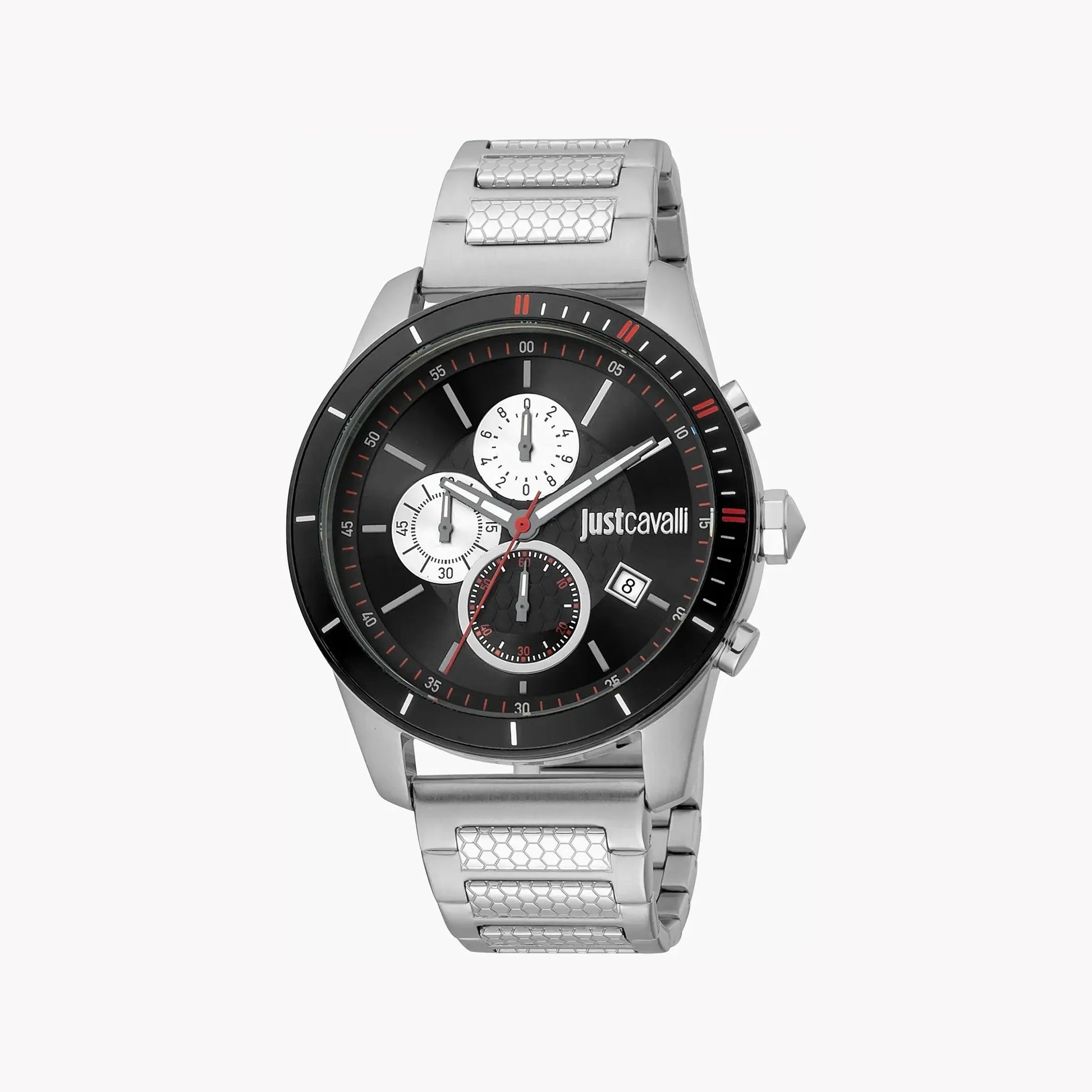 Just Cavalli Men's Silver Watch, Black Dial | Jc1g166m0075 by JUST CAVALLI