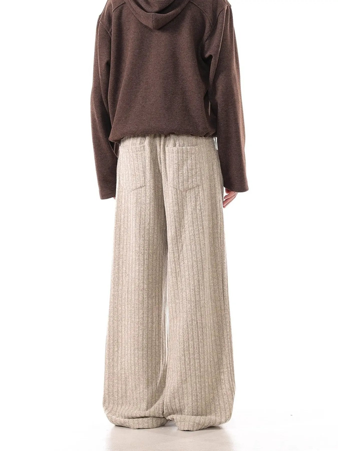 Men's Plus Size Ribbed Knit Loose Fit Pants by Partner Label