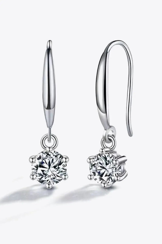 2 Carat Moissanite 6-Prong Drop Earrings by Partner Label