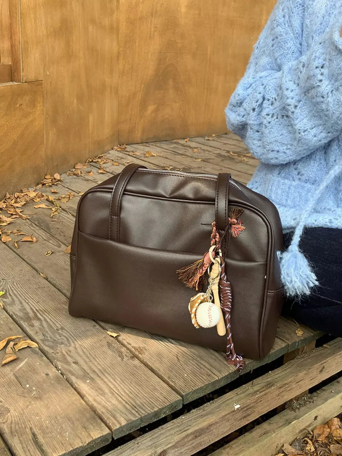 Classic Style Faux Leather Tote Bag by Partner Label