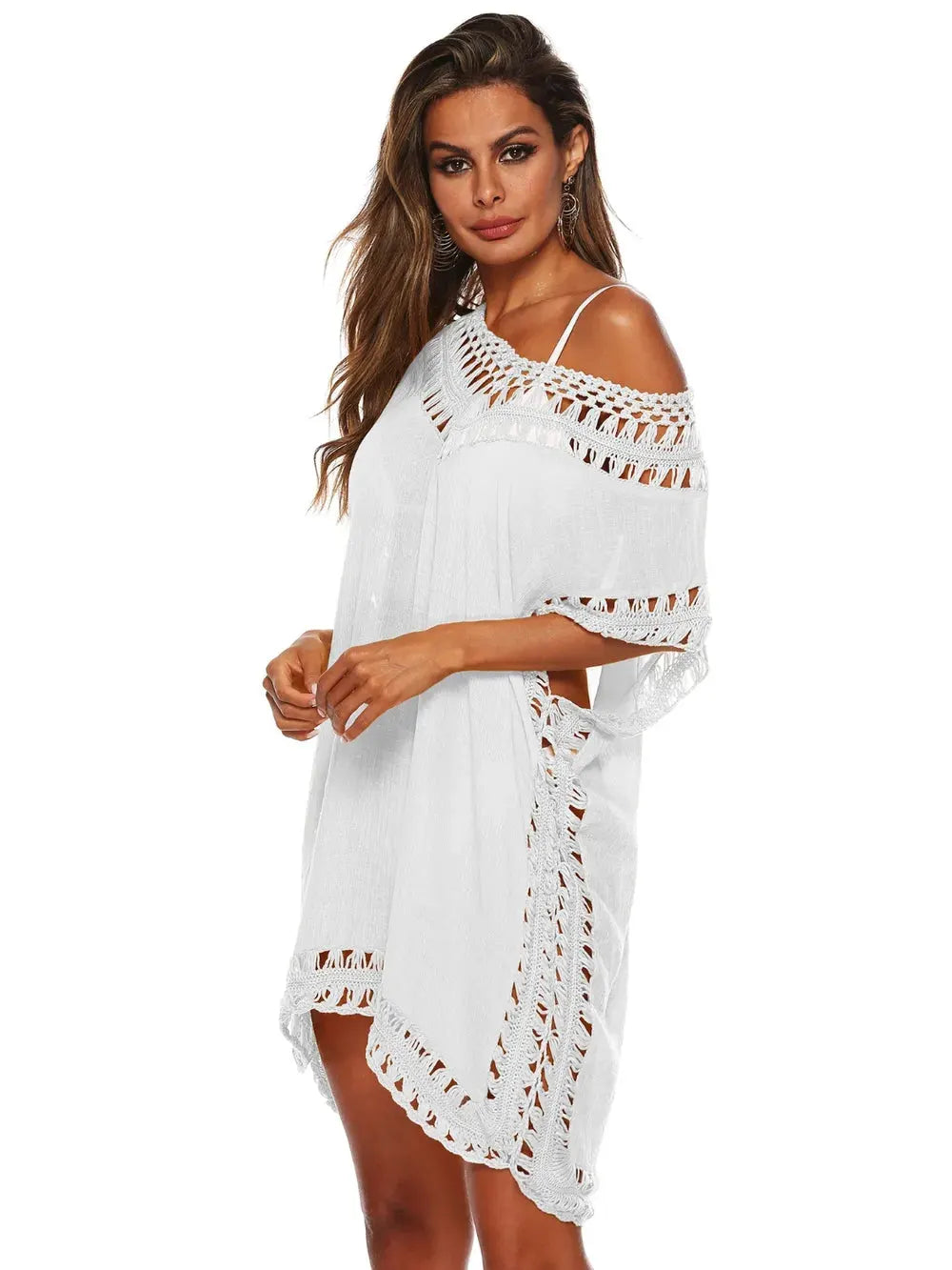 Cutout V-Neck Short Sleeve Cover-Up by Partner Labels