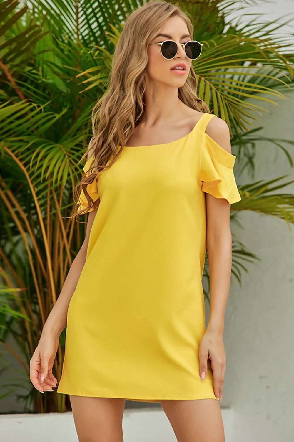 Cold-Shoulder Mini Dress by Partner Label