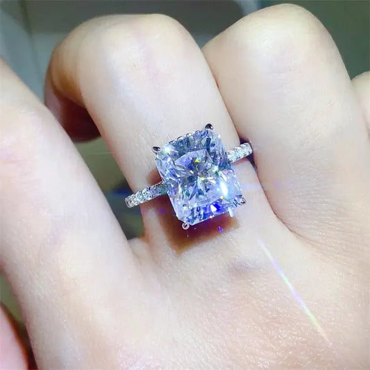 5 Carat Moissanite Zircon 925 Sterling Silver Ring by Partner Label