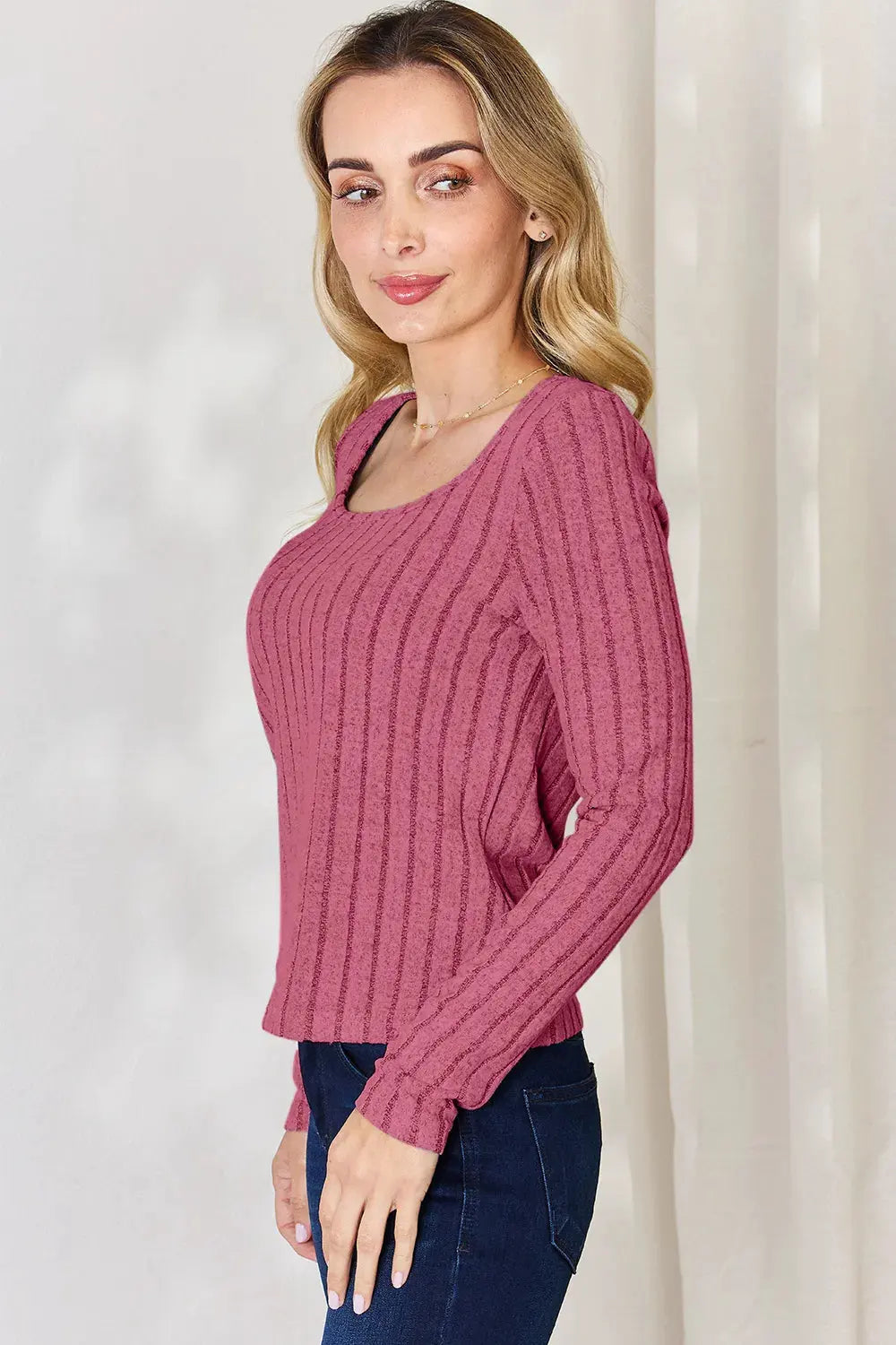 Basic Bae Full Size Ribbed Long Sleeve T‑Shirt | Partner Labels Selection by Partner Label