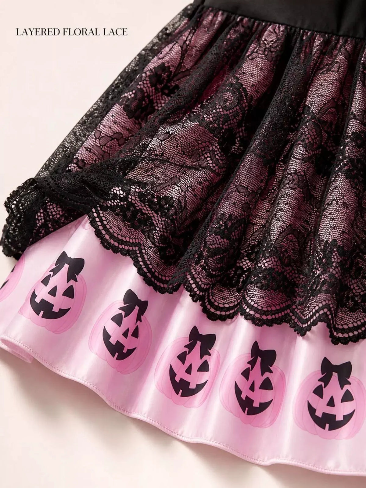 Children's Halloween Lolita Style Pumpkin Print Dress by Trendsi
